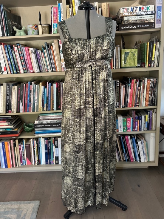 connected apparel Dresses & Skirts - NWT Connected Apparel Black Gold Metallic Empire Waist Maxi Dress | Size 18